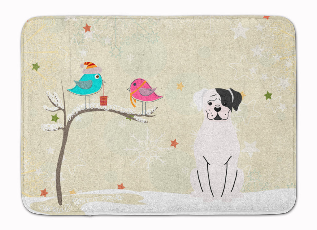 Christmas Presents between Friends Boxer - White Memory Foam Kitchen Mat Machine Washable Anti-Fatigue Cushion Comfort Bath or Kitchen Rug