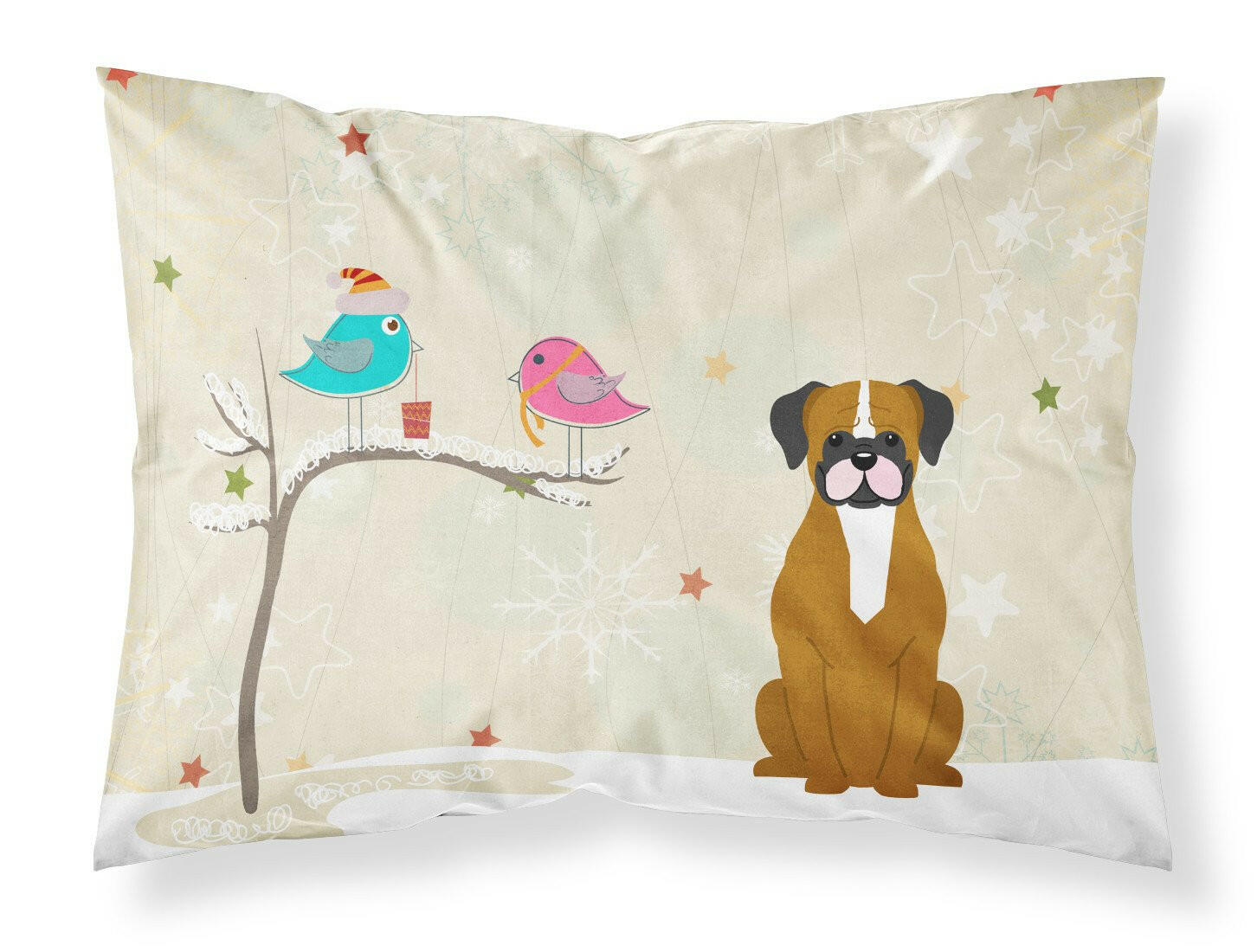 Christmas Presents between Friends Boxer - Flashy Fawn Standard Pillowcase Lightweight Super Soft Easy Care Decorative Artwork Pillowcase, Standard