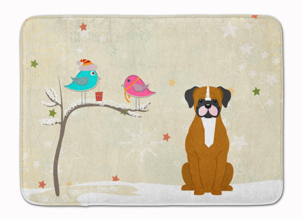 Christmas Presents between Friends Boxer - Flashy Fawn Memory Foam Kitchen Mat Machine Washable Anti-Fatigue Cushion Comfort Bath or Kitchen Rug