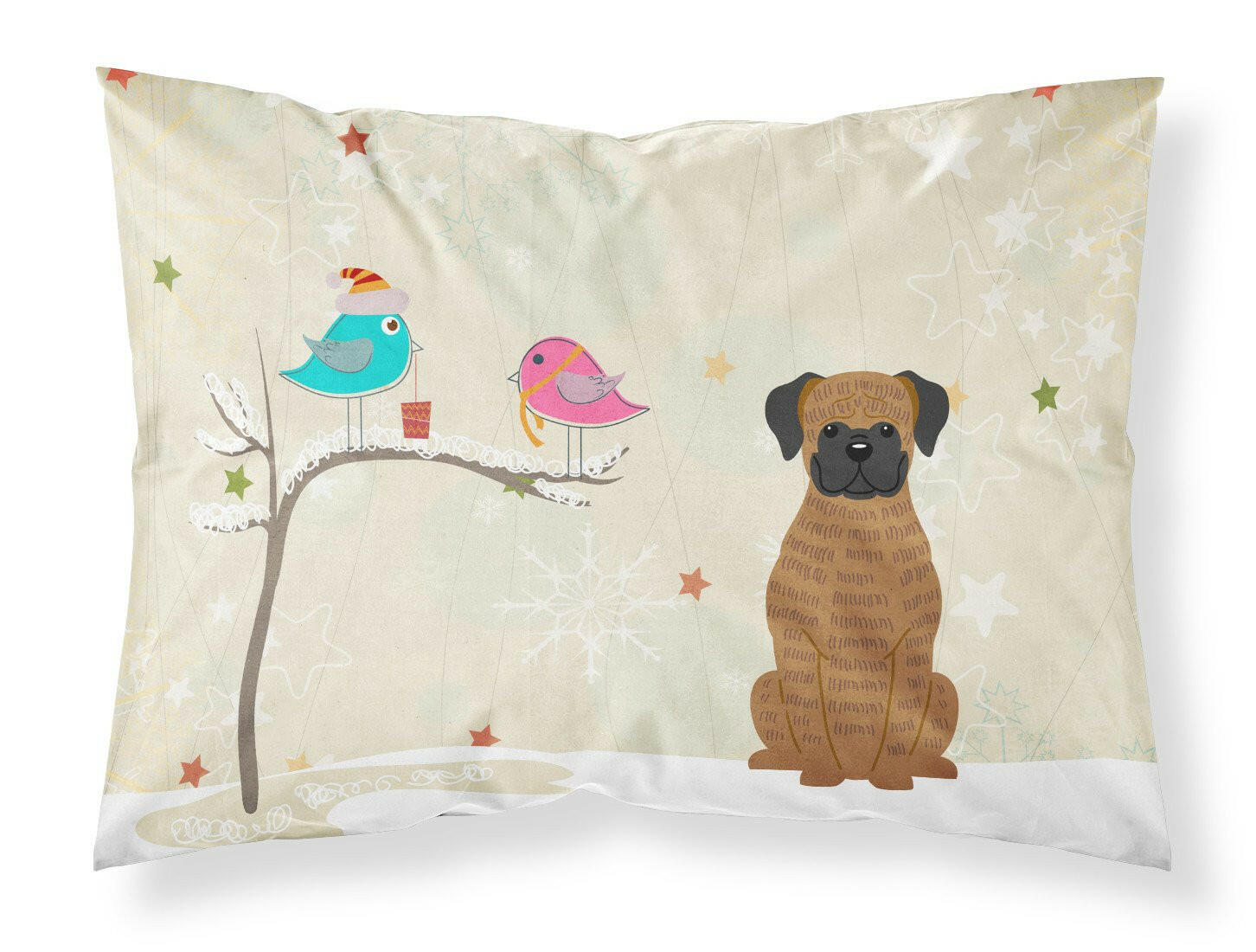 Christmas Presents between Friends Boxer - Brindle Standard Pillowcase Lightweight Super Soft Easy Care Decorative Artwork Pillowcase, Standard