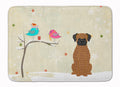 Christmas Presents between Friends Boxer - Brindle Memory Foam Kitchen Mat Machine Washable Anti-Fatigue Cushion Comfort Bath or Kitchen Rug