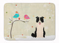 Christmas Presents between Friends Border Collie - Black and White Memory Foam Kitchen Mat Machine Washable Anti-Fatigue Cushion Comfort Bath or Kitchen Rug