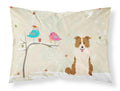 Christmas Presents between Friends Border Collie - Red and White Standard Pillowcase Lightweight Super Soft Easy Care Decorative Artwork Pillowcase, Standard