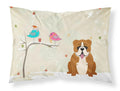 Christmas Presents between Friends English Bulldog - Red and White Standard Pillowcase Lightweight Super Soft Easy Care Decorative Artwork Pillowcase, Standard