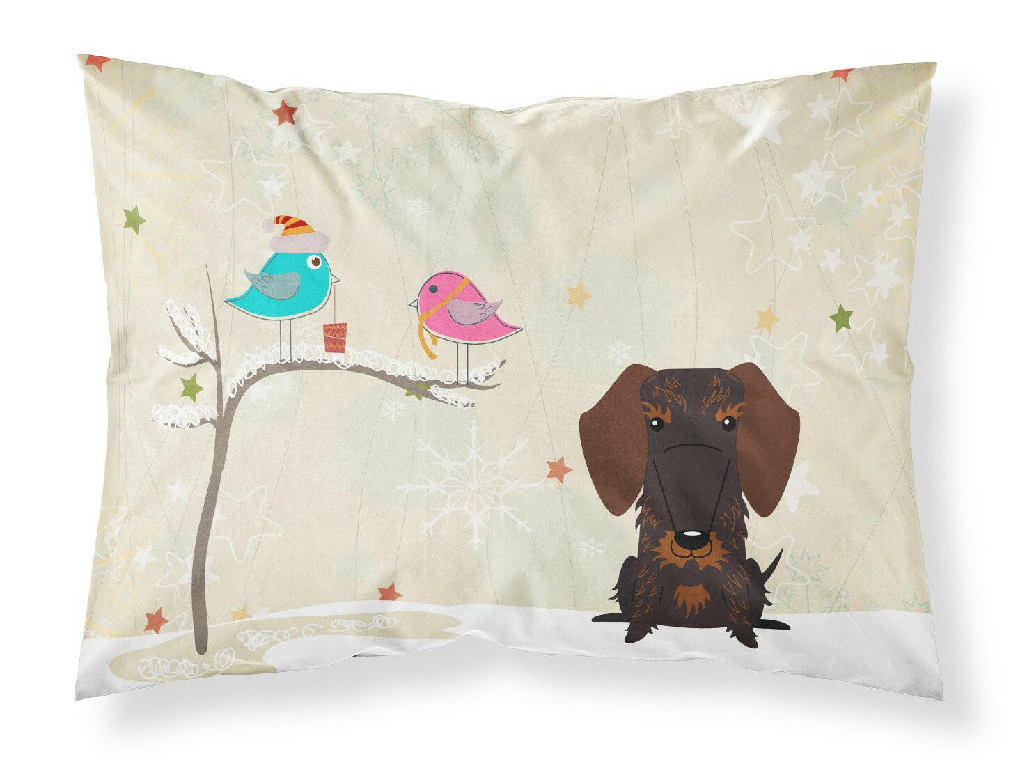 Christmas Presents between Friends Dachshund - Chocolate Standard Pillowcase Lightweight Super Soft Easy Care Decorative Artwork Pillowcase, Standard