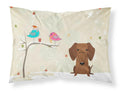 Christmas Presents between Friends Dachshund - Red Standard Pillowcase Lightweight Super Soft Easy Care Decorative Artwork Pillowcase, Standard