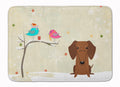 Christmas Presents between Friends Dachshund - Red Memory Foam Kitchen Mat Machine Washable Anti-Fatigue Cushion Comfort Bath or Kitchen Rug