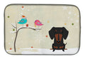 Christmas Presents between Friends Dachshund - Black and Tan Dish Drying Mat Absorbent Dish Drying Mat Pad for Kitchen Counter Dish Drainer Mat for Countertop, 14 x 21", Multicolor
