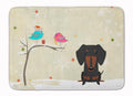 Christmas Presents between Friends Dachshund - Black and Tan Memory Foam Kitchen Mat Machine Washable Anti-Fatigue Cushion Comfort Bath or Kitchen Rug