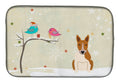 Christmas Presents between Friends Bull Terrier - Red and White Dish Drying Mat Absorbent Dish Drying Mat Pad for Kitchen Counter Dish Drainer Mat for Countertop, 14 x 21", Multicolor