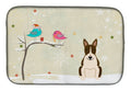 Christmas Presents between Friends Bull Terrier - Dark Brindle Dish Drying Mat Absorbent Dish Drying Mat Pad for Kitchen Counter Dish Drainer Mat for Countertop, 14 x 21", Multicolor