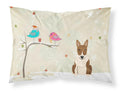 Christmas Presents between Friends Bull Terrier - Brindle Standard Pillowcase Lightweight Super Soft Easy Care Decorative Artwork Pillowcase, Standard