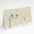Christmas Presents between Friends Bull Terrier - White Greeting Cards Pack of 8 Blank Cards with Envelopes Whimsical A7 Size 5x7