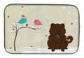 Christmas Presents between Friends Chow Chow - Chocolate Dish Drying Mat Absorbent Dish Drying Mat Pad for Kitchen Counter Dish Drainer Mat for Countertop, 14 x 21", Multicolor