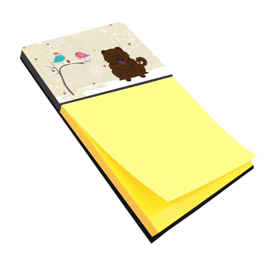 Christmas Presents between Friends Chow Chow - Chocolate Watercolor Sticky Note Holder Refillable Dispenser Desk Accessory 3x3 Pad Gift