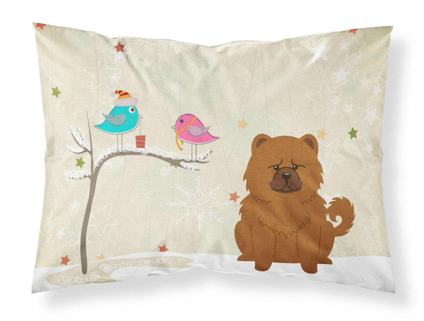 Christmas Presents between Friends Chow Chow - Red Standard Pillowcase Lightweight Super Soft Easy Care Decorative Artwork Pillowcase, Standard