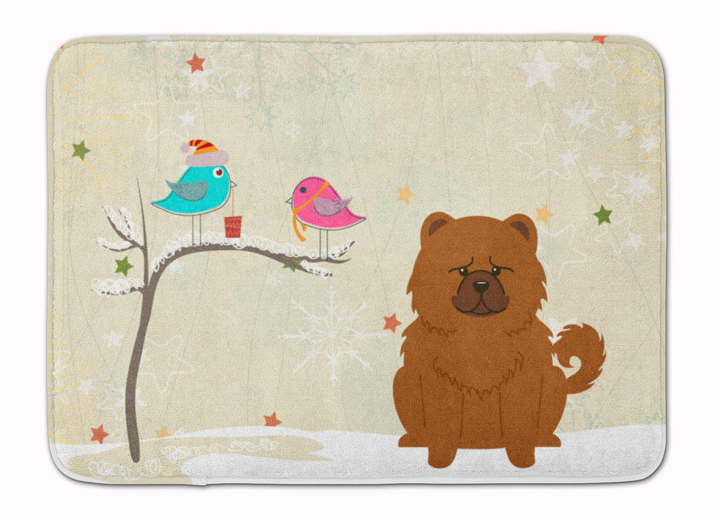 Christmas Presents between Friends Chow Chow - Red Memory Foam Kitchen Mat Machine Washable Anti-Fatigue Cushion Comfort Bath or Kitchen Rug