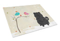 Christmas Presents between Friends Chow Chow - Black Cutting Board Tempered Glass Kitchen Cutting Surface, Heat Resistant Chopping, Non-Slip Feet, Food Prep & Serving