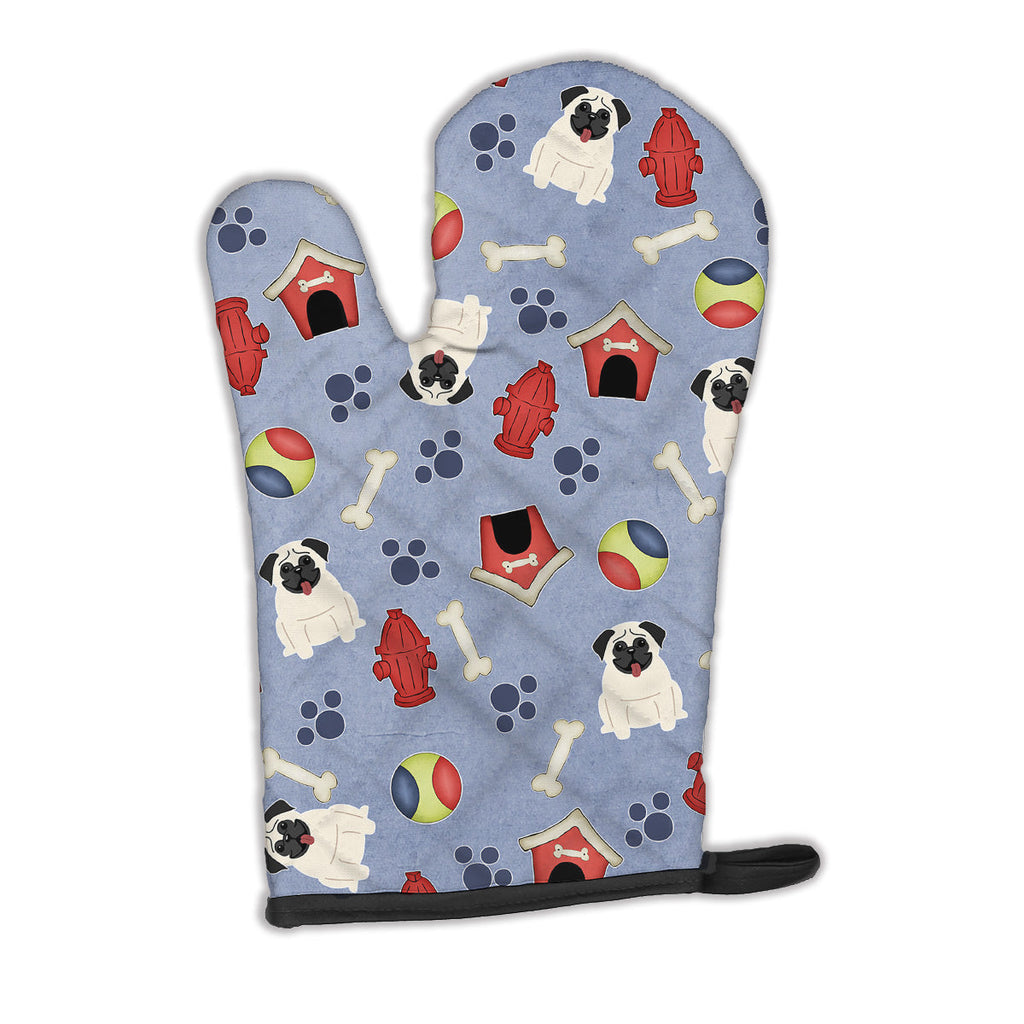 Dog House Collection Pug Cream Oven Mitt Heat Resistant Thick Oven Mitt for Hot Pans and Oven, Kitchen Mitt Protect Hands, Cooking Baking Glove