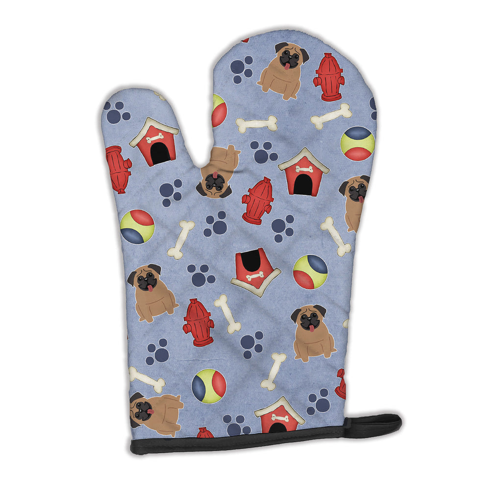 Dog House Collection Pug Brown Oven Mitt Heat Resistant Thick Oven Mitt for Hot Pans and Oven, Kitchen Mitt Protect Hands, Cooking Baking Glove