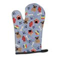 Dog House Collection Pug Brown Oven Mitt Heat Resistant Thick Oven Mitt for Hot Pans and Oven, Kitchen Mitt Protect Hands, Cooking Baking Glove