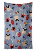 Dog House Collection Pug Fawn Kitchen Towel Velour Plush Front and Cotton Loop Back Machine Washable