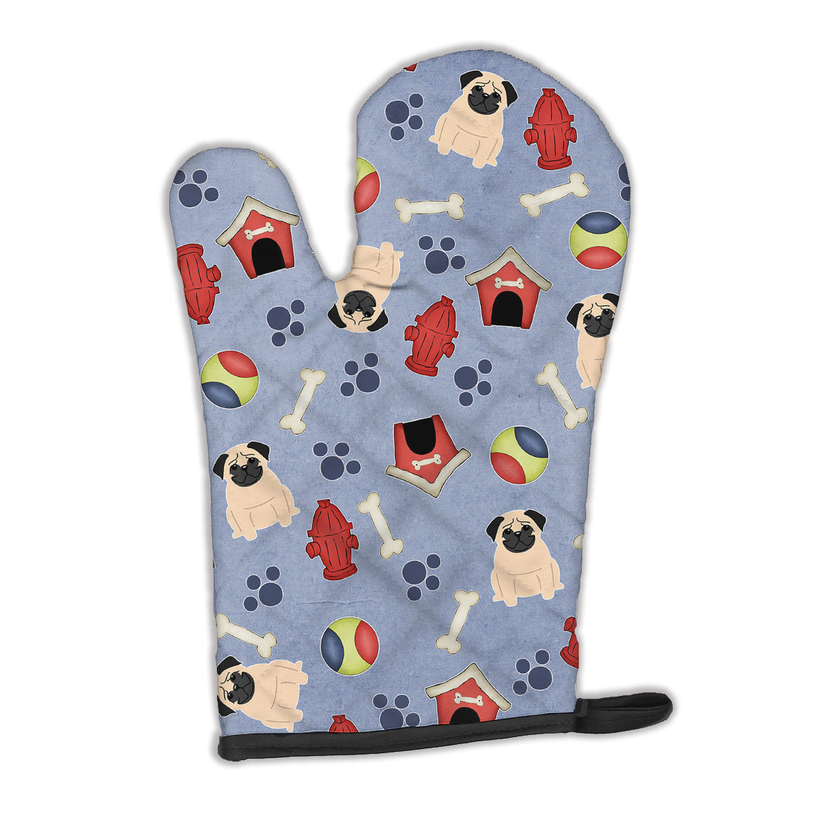 Dog House Collection Pug Fawn Oven Mitt Heat Resistant Thick Oven Mitt for Hot Pans and Oven, Kitchen Mitt Protect Hands, Cooking Baking Glove