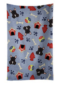 Dog House Collection French Bulldog Brindle Kitchen Towel Velour Plush Front and Cotton Loop Back Machine Washable