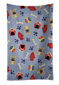Dog House Collection French Bulldog Cream Kitchen Towel Velour Plush Front and Cotton Loop Back Machine Washable