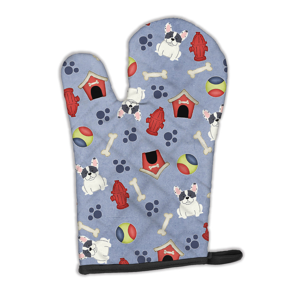 Dog House Collection French Bulldog Piebald Oven Mitt Heat Resistant Thick Oven Mitt for Hot Pans and Oven, Kitchen Mitt Protect Hands, Cooking Baking Glove
