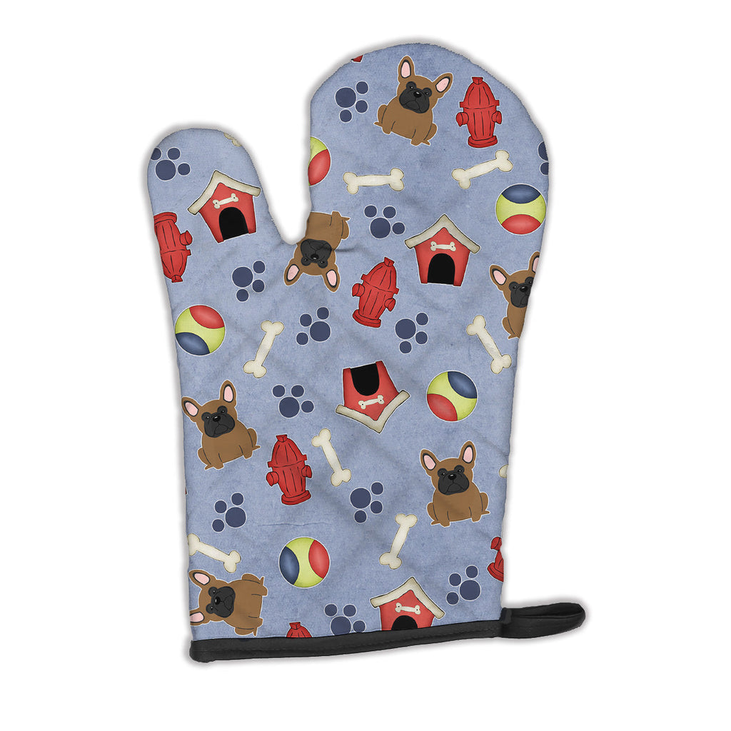 Dog House Collection French Bulldog Brown Oven Mitt Heat Resistant Thick Oven Mitt for Hot Pans and Oven, Kitchen Mitt Protect Hands, Cooking Baking Glove