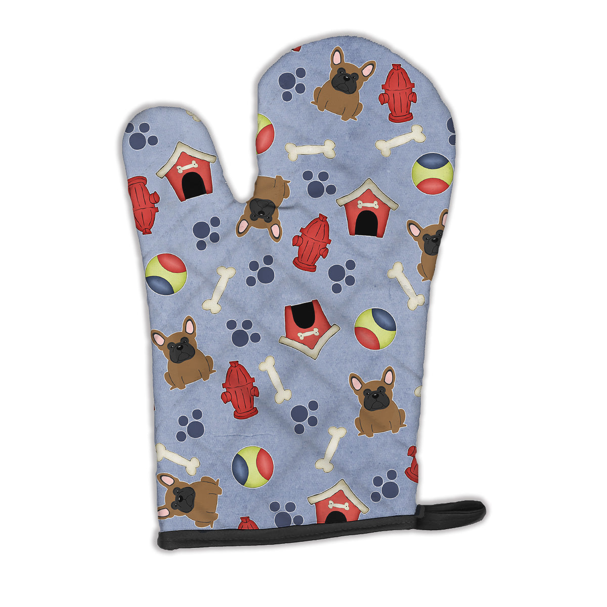 Dog House Collection French Bulldog Brown Oven Mitt Heat Resistant Thick Oven Mitt for Hot Pans and Oven, Kitchen Mitt Protect Hands, Cooking Baking Glove