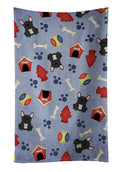 Dog House Collection French Bulldog Black Kitchen Towel Velour Plush Front and Cotton Loop Back Machine Washable