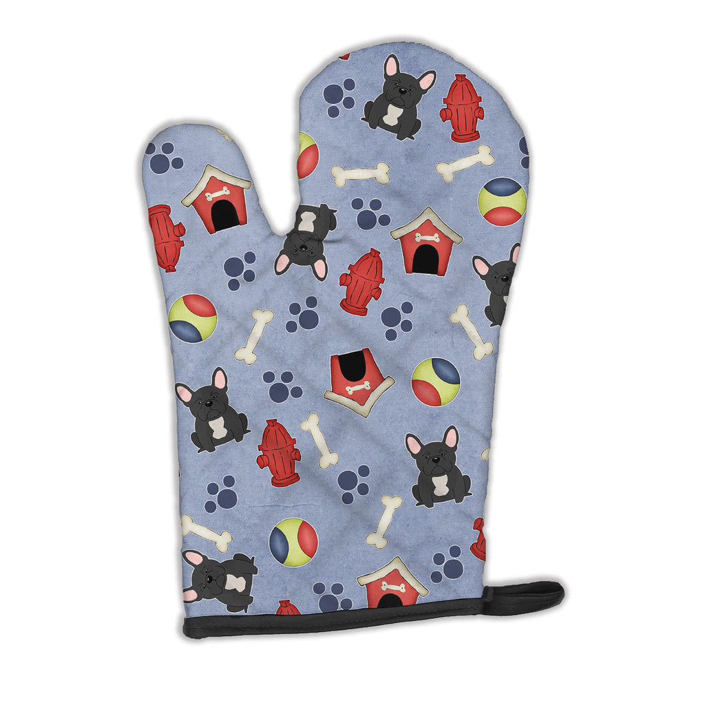 Dog House Collection French Bulldog Black Oven Mitt Heat Resistant Thick Oven Mitt for Hot Pans and Oven, Kitchen Mitt Protect Hands, Cooking Baking Glove