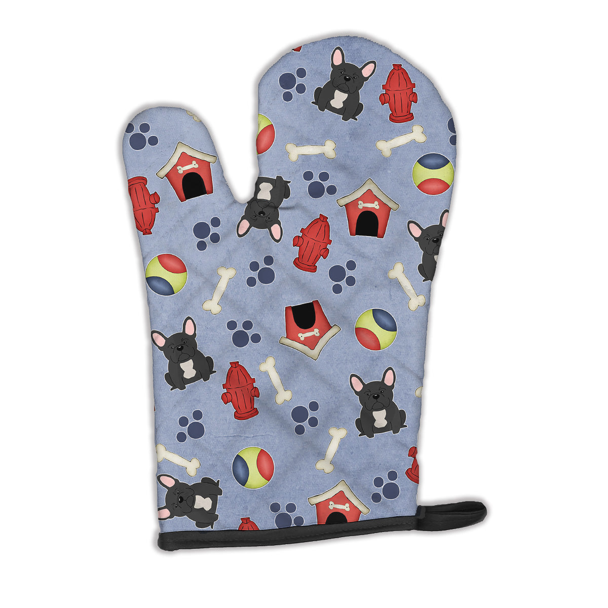 Dog House Collection French Bulldog Black Oven Mitt Heat Resistant Thick Oven Mitt for Hot Pans and Oven, Kitchen Mitt Protect Hands, Cooking Baking Glove