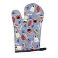 Dog House Collection Mastiff White Oven Mitt Heat Resistant Thick Oven Mitt for Hot Pans and Oven, Kitchen Mitt Protect Hands, Cooking Baking Glove
