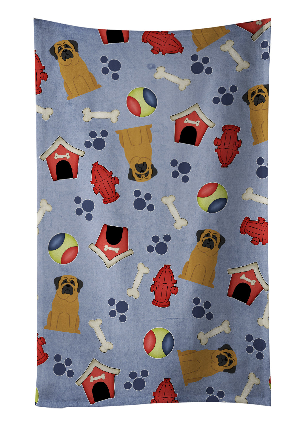 Dog House Collection Mastiff Kitchen Towel Velour Plush Front and Cotton Loop Back Machine Washable