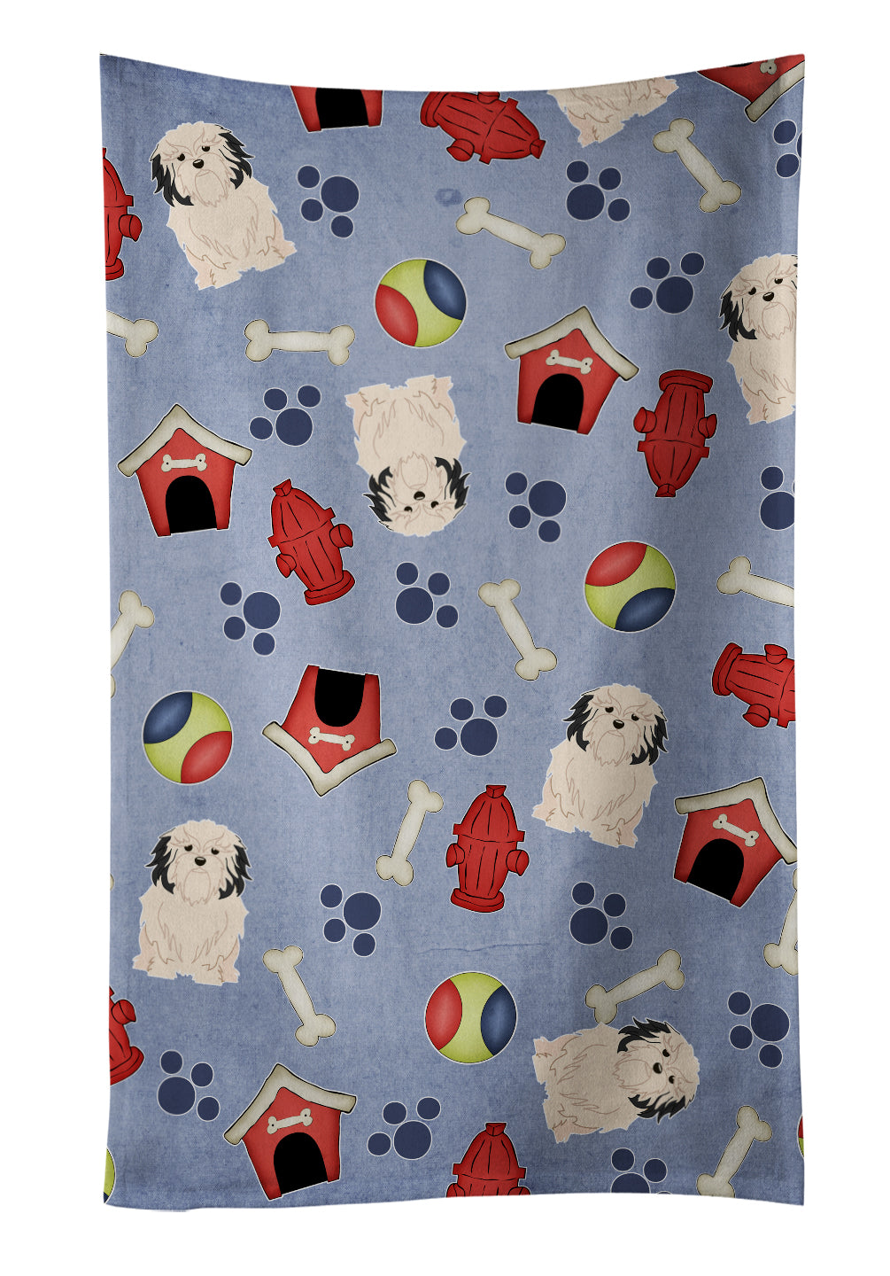 Dog House Collection Lowchen Kitchen Towel Velour Plush Front and Cotton Loop Back Machine Washable