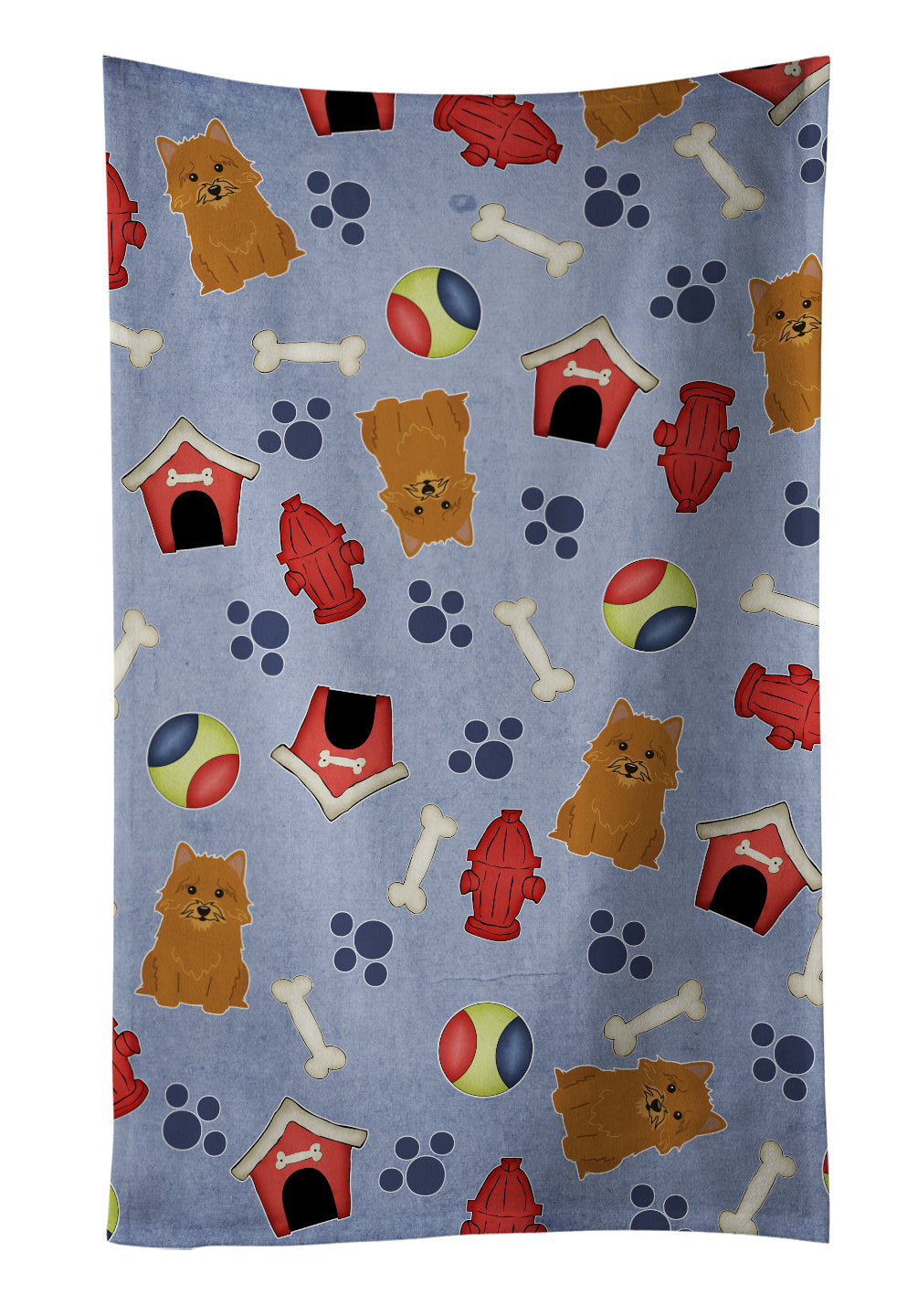 Dog House Collection Norwich Terrier Kitchen Towel Velour Plush Front and Cotton Loop Back Machine Washable