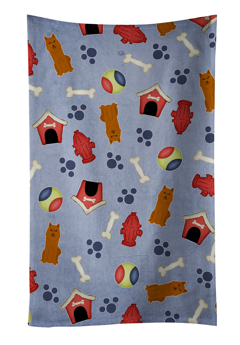 Dog House Collection Karelian Bear Dog Kitchen Towel Velour Plush Front and Cotton Loop Back Machine Washable