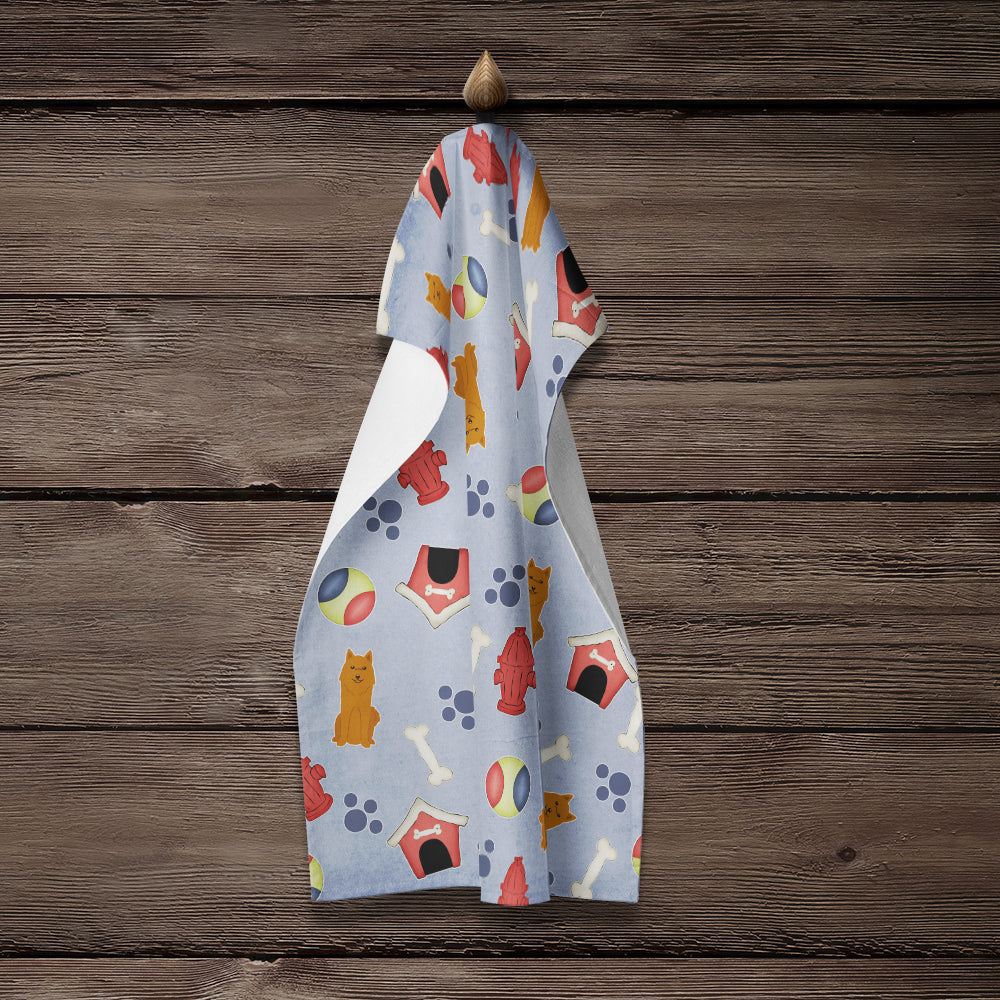 Dog House Collection Karelian Bear Dog Kitchen Towel Velour Plush Front and Cotton Loop Back Machine Washable