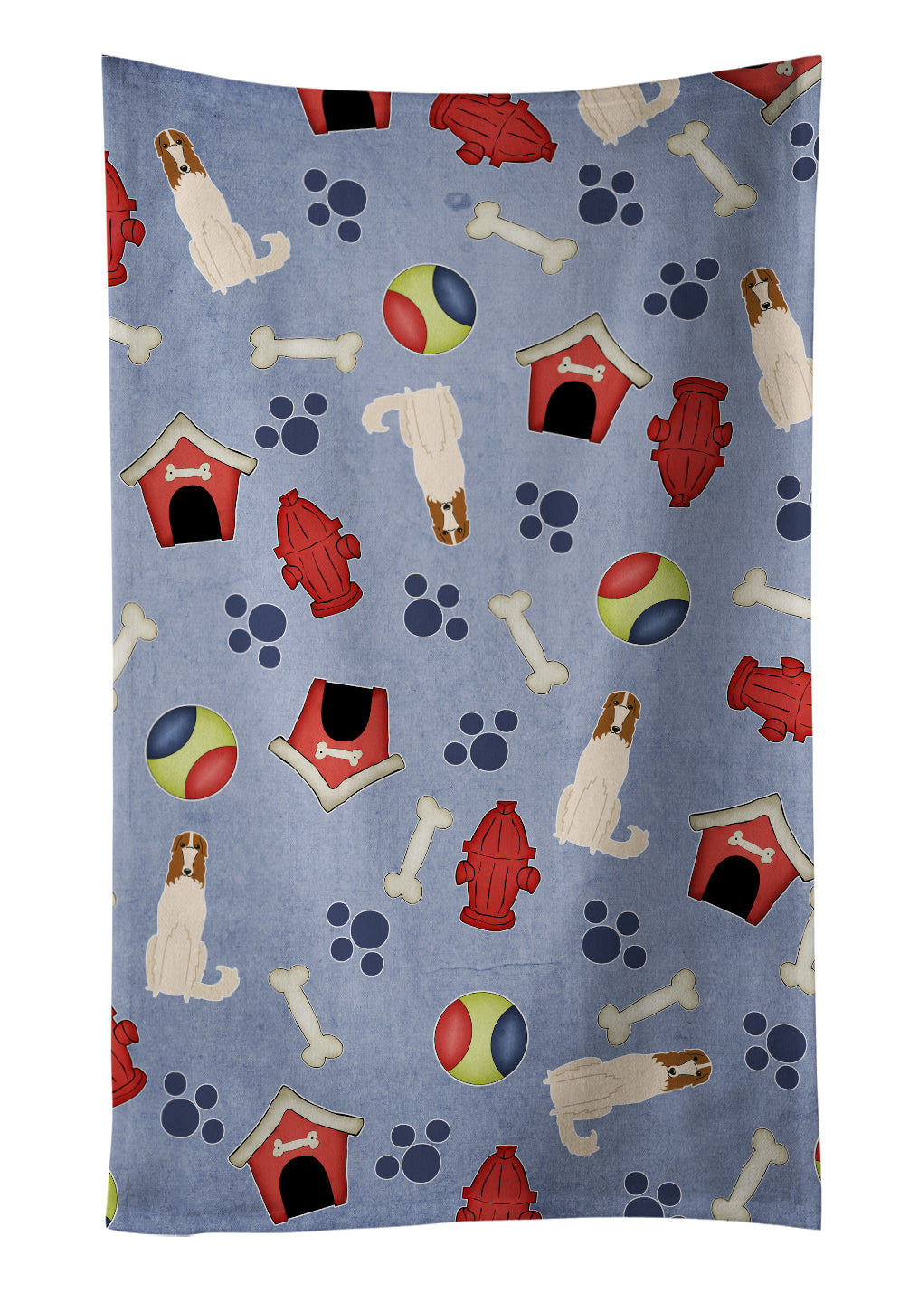 Dog House Collection Borzoi Kitchen Towel Velour Plush Front and Cotton Loop Back Machine Washable