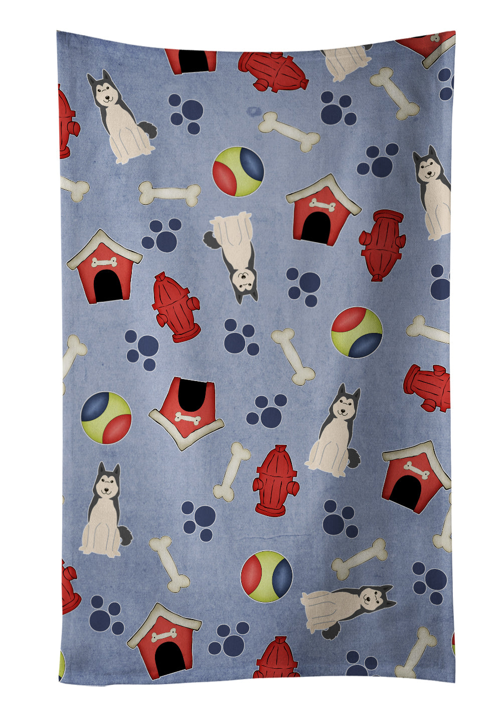 Dog House Collection West Siberian Laika Spitz Kitchen Towel Velour Plush Front and Cotton Loop Back Machine Washable