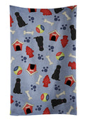Dog House Collection Black Russian Terrier Kitchen Towel Velour Plush Front and Cotton Loop Back Machine Washable