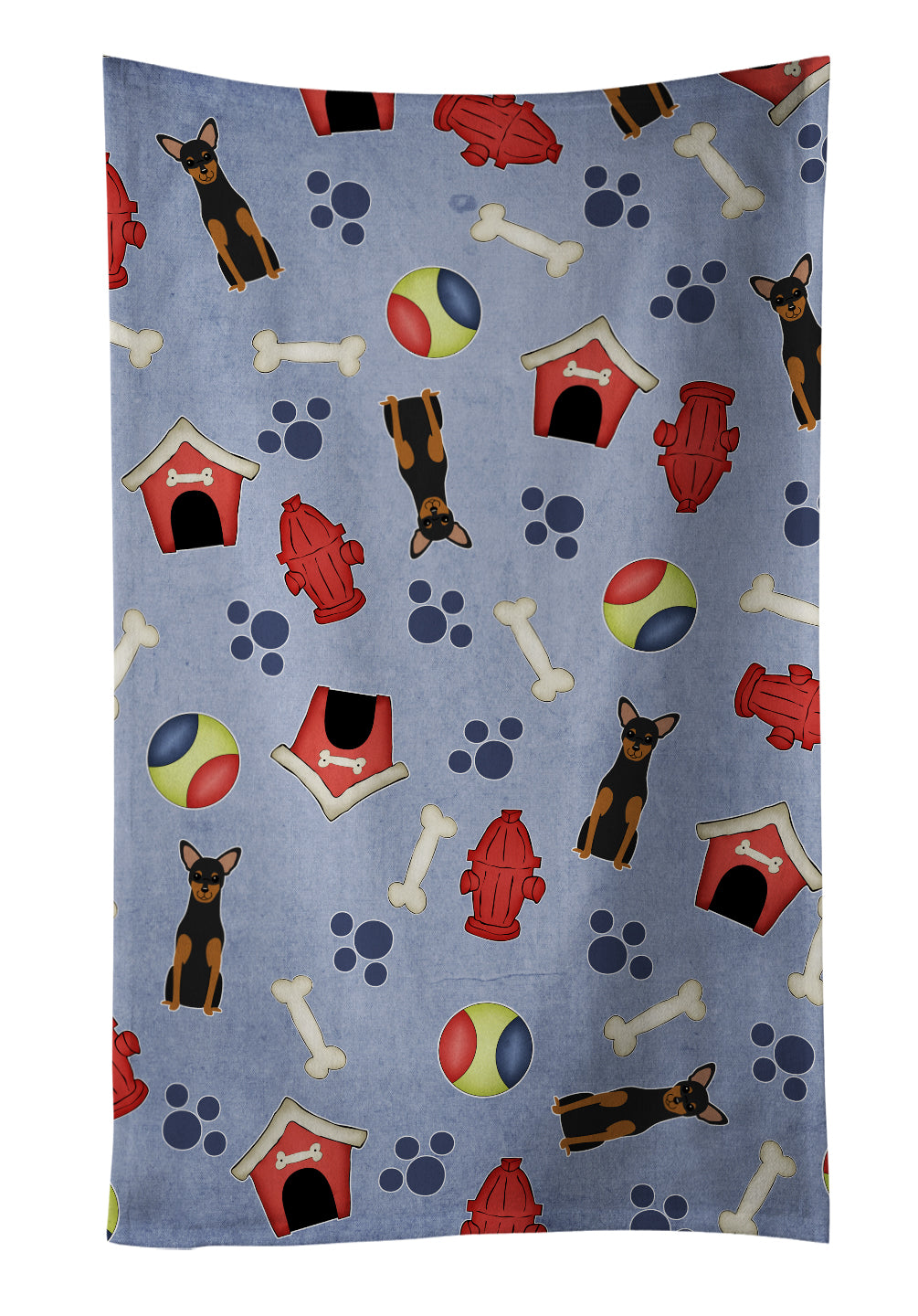 Dog House Collection Manchester Terrier Kitchen Towel Velour Plush Front and Cotton Loop Back Machine Washable