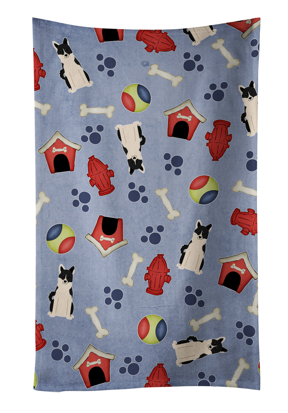 Dog House Collection Russo-European Laika Spitz Kitchen Towel Velour Plush Front and Cotton Loop Back Machine Washable
