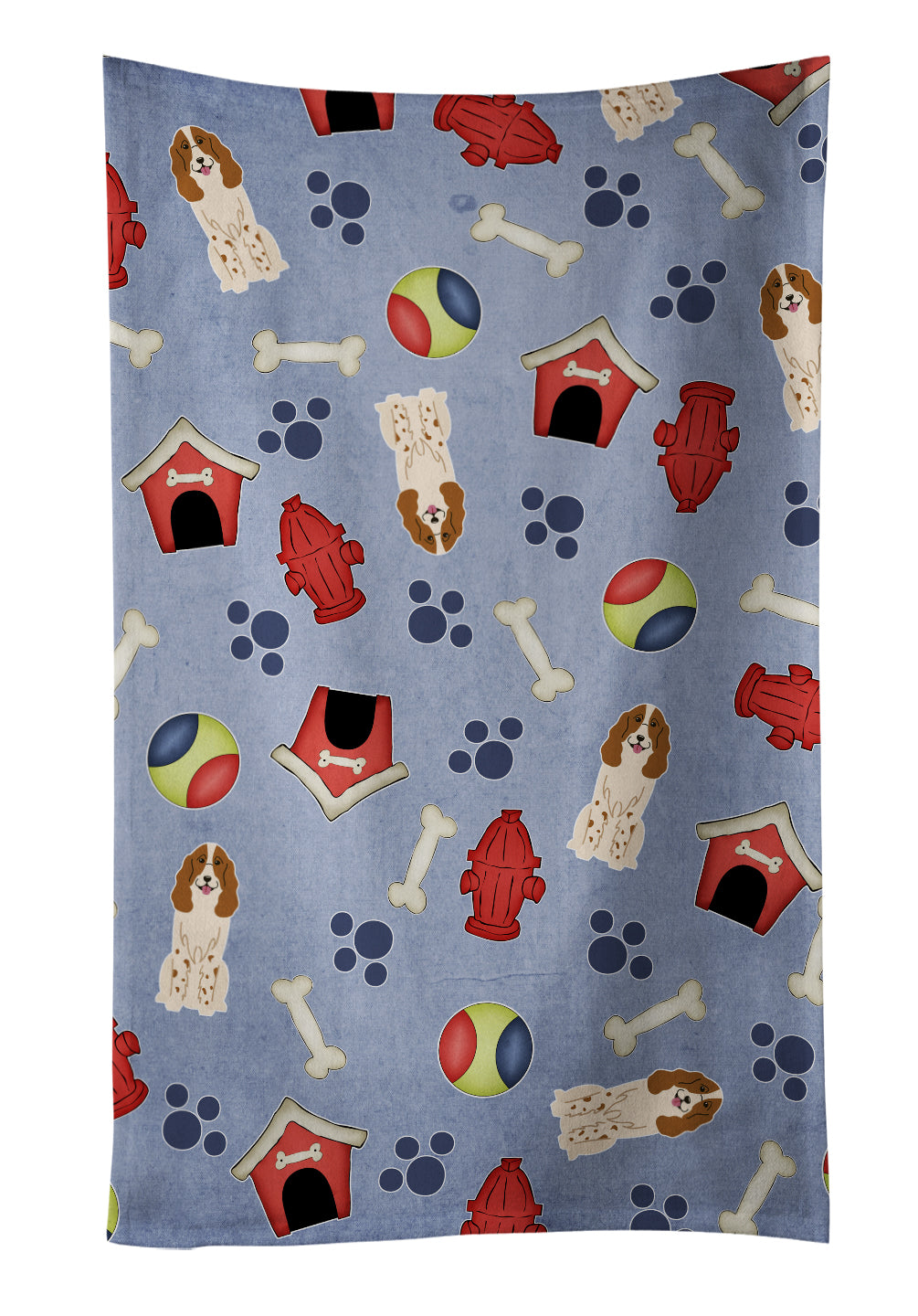 Dog House Collection Russian Spaniel Kitchen Towel Velour Plush Front and Cotton Loop Back Machine Washable