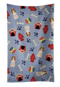 Dog House Collection Russian Spaniel Kitchen Towel Velour Plush Front and Cotton Loop Back Machine Washable