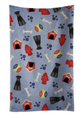 Dog House Collection Standard Schnauzer Black Kitchen Towel Velour Plush Front and Cotton Loop Back Machine Washable