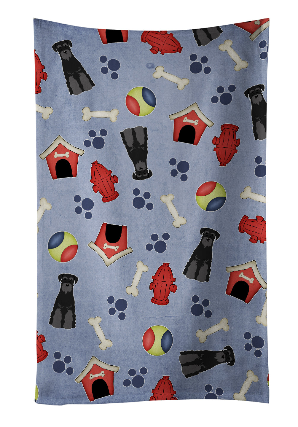 Dog House Collection Standard Schnauzer Black Kitchen Towel Velour Plush Front and Cotton Loop Back Machine Washable